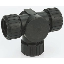 1 pcs - Adaptaflex T Piece, Conduit Fitting, 28mm Nominal Size, M28, Nylon 66, Black