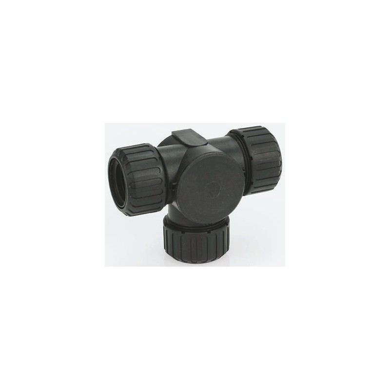 1 pcs - Adaptaflex T Piece, Conduit Fitting, 28mm Nominal Size, M28, Nylon 66, Black