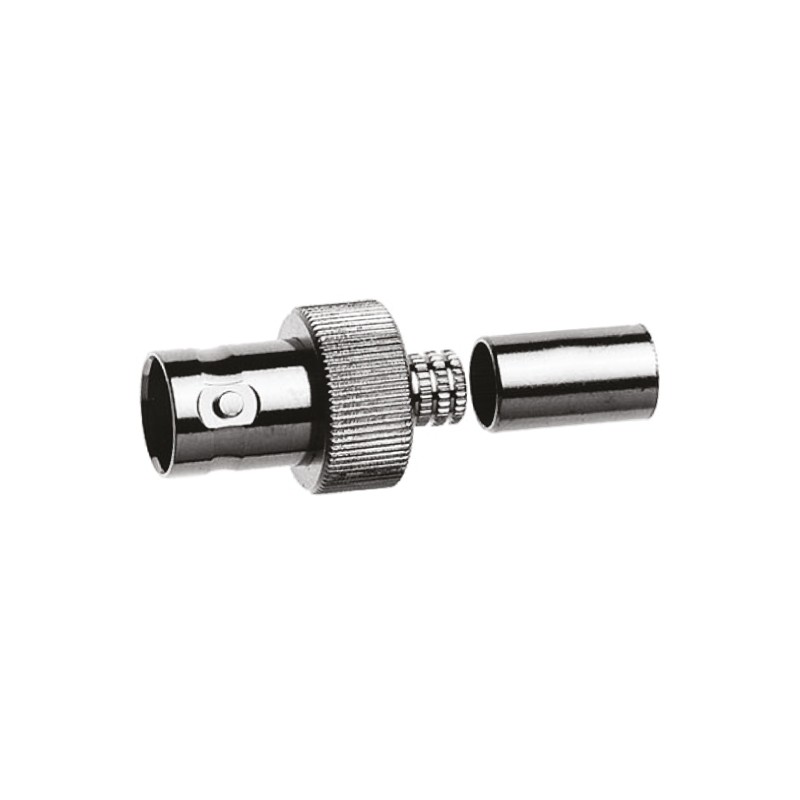 1 pcs - Telegartner, jack Cable Mount BNC Connector, 75Ω, Clamp, Crimp Termination, Straight Body