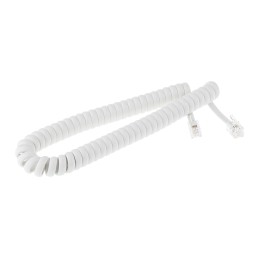 1 pcs - Decelect Female RJ9 to Male RJ9 Telephone Extension Cable, White Sheath, 1.5m