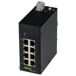 1 pcs - Wago DIN Rail Mount Ethernet Switch, 8 RJ45 Ports, 10/1000Mbit/s Transmission, 9 - 57V dc
