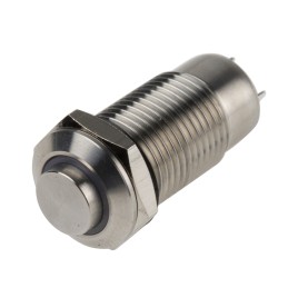 1 pcs - RS PRO Illuminated Push Button Switch, Latching, Panel Mount, 12mm Cutout, SPST, Red LED, 12V ac/dc, IP40