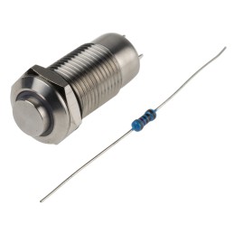 1 pcs - RS PRO Illuminated Push Button Switch, Latching, Panel Mount, 12mm Cutout, SPST, Red LED, 12V ac/dc, IP40