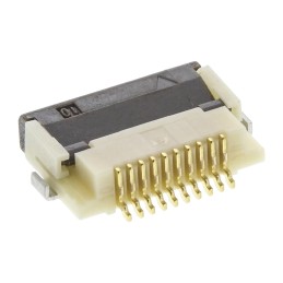 200 pcs - Hirose, FH12 0.5mm Pitch 10 Way Right Angle Female FPC Connector, ZIF Bottom Contact
