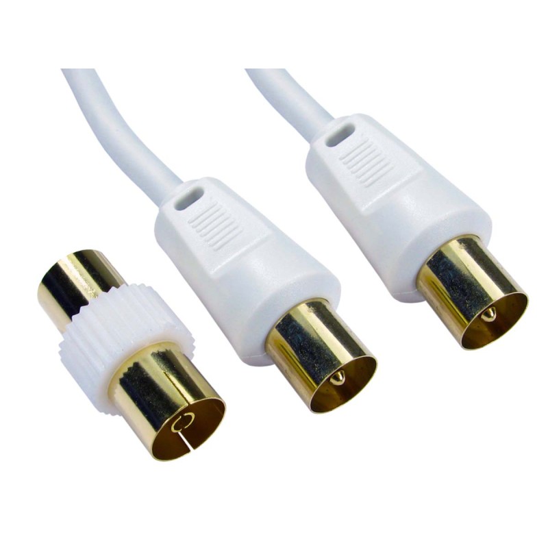 1 pcs - RS PRO Male TV Aerial Connector to Male TV Aerial Connector Coaxial Cable, 15m, RF Coaxial, Terminated