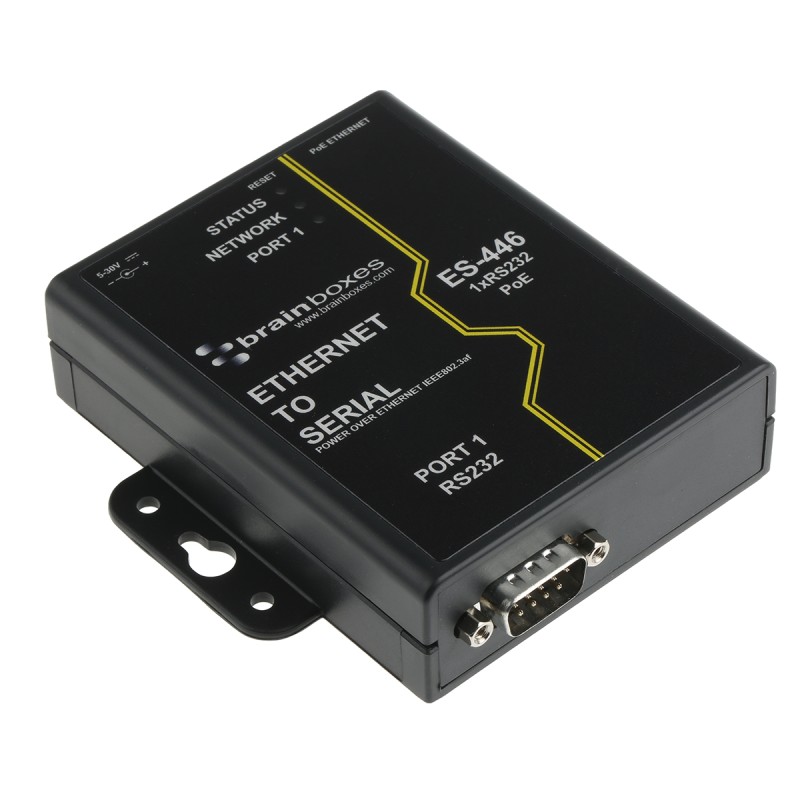 1 pcs - Brainboxes Serial Device Server, 1 Ethernet Port, 1 Serial Port, RS232 Interface, 1Mbit/s Baud Rate