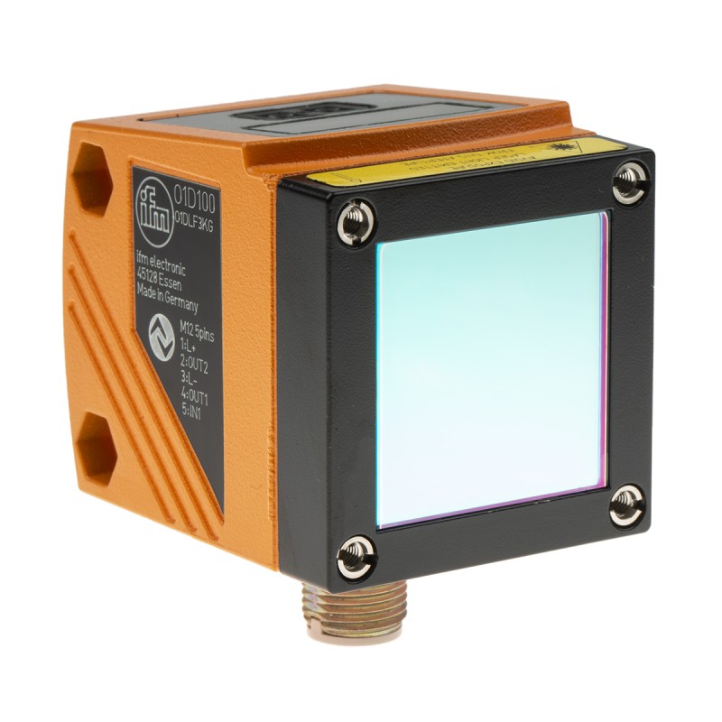 1 pcs - ifm electronic Diffuse Distance Sensor, Block Sensor, 200 mm - 10 m Detection Range