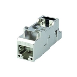 1 pcs - Telegartner Single-Port RJ11, RJ12, RJ45 Ethernet Coupler, Cat6a, Shielded