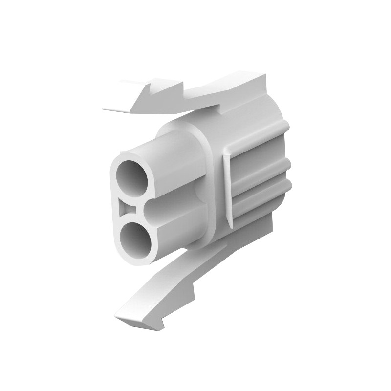 5 pcs - TE Connectivity, Commercial MATE-N-LOK Male Connector Housing, 5.98mm Pitch, 2 Way, 1 Row