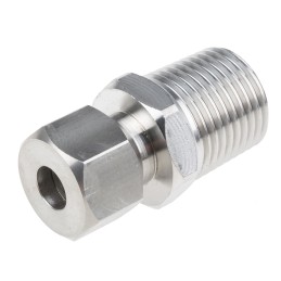 1 pcs - RS PRO In-Line Thermocouple Compression Fitting for Use with Thermocouple, 1/2 NPT, 8mm Probe, RoHS Compliant Standard
