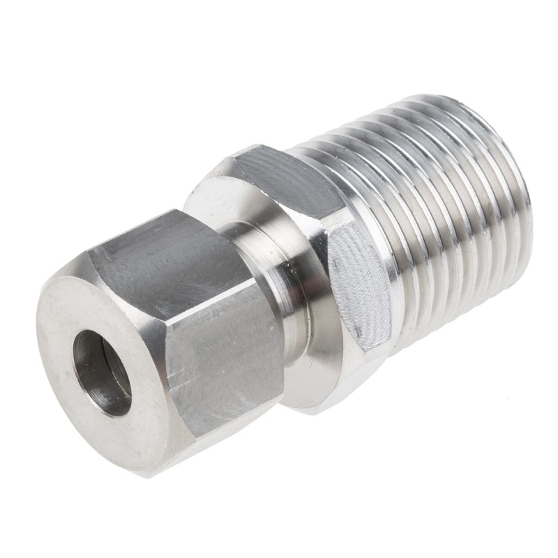 1 pcs - RS PRO In-Line Thermocouple Compression Fitting for Use with Thermocouple, 1/2 NPT, 8mm Probe, RoHS Compliant Standard