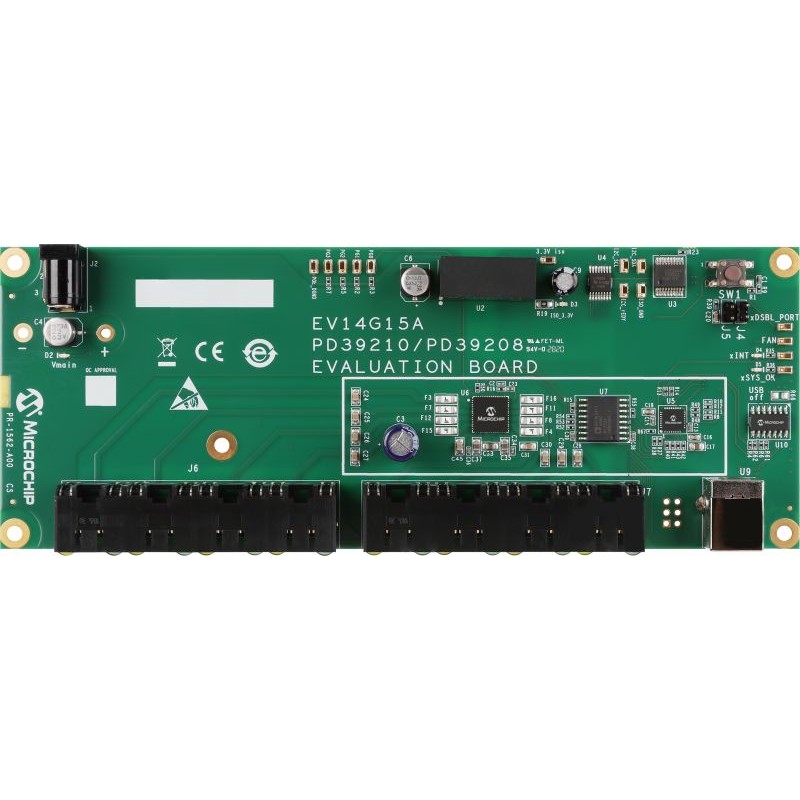 1 pcs - Microchip 8 x 2-pair PSE EVB featuring PD39208 + PD39210 loaded w/IEEE802.3at FW Power Over Ethernet (POE) for PD39210