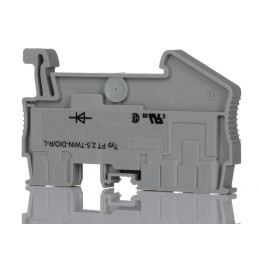 5 pcs - Phoenix Contact PT 2.5-TWIN-DIO/R-L Series Grey Feed Through Terminal Block, 0.14 - 4mm², Single-Level, Push In