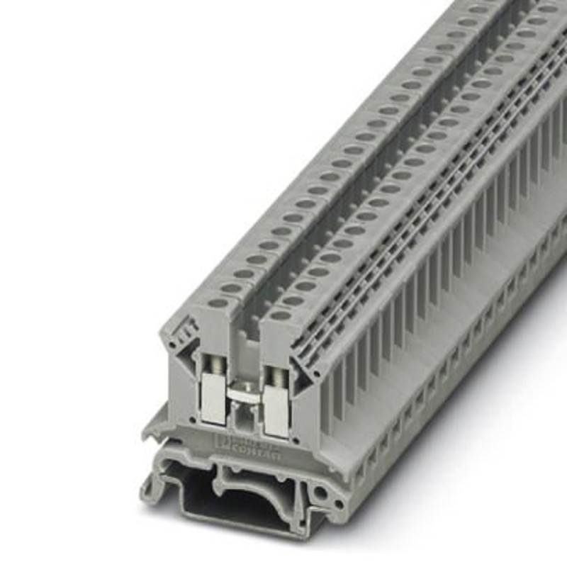 5 pcs - Phoenix Contact UK 2.5 B Series Grey DIN Rail Terminal Block, Single-Level, Screw Termination