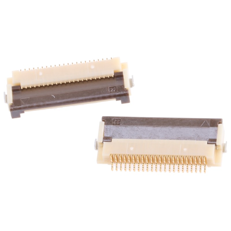 5 pcs - Hirose, FH12 0.5mm Pitch 22 Way Right Angle Female FPC Connector, ZIF Bottom Contact