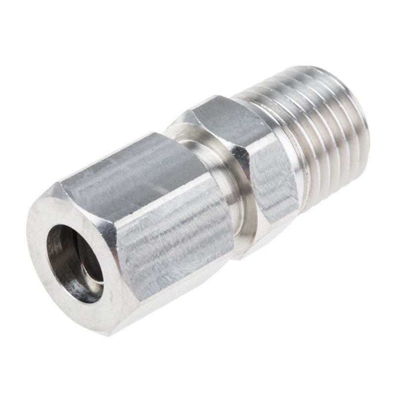 1 pcs - RS PRO In-Line Thermocouple Compression Fitting for Use with Thermocouple, 1/4 NPT, 8mm Probe, RoHS Compliant Standard