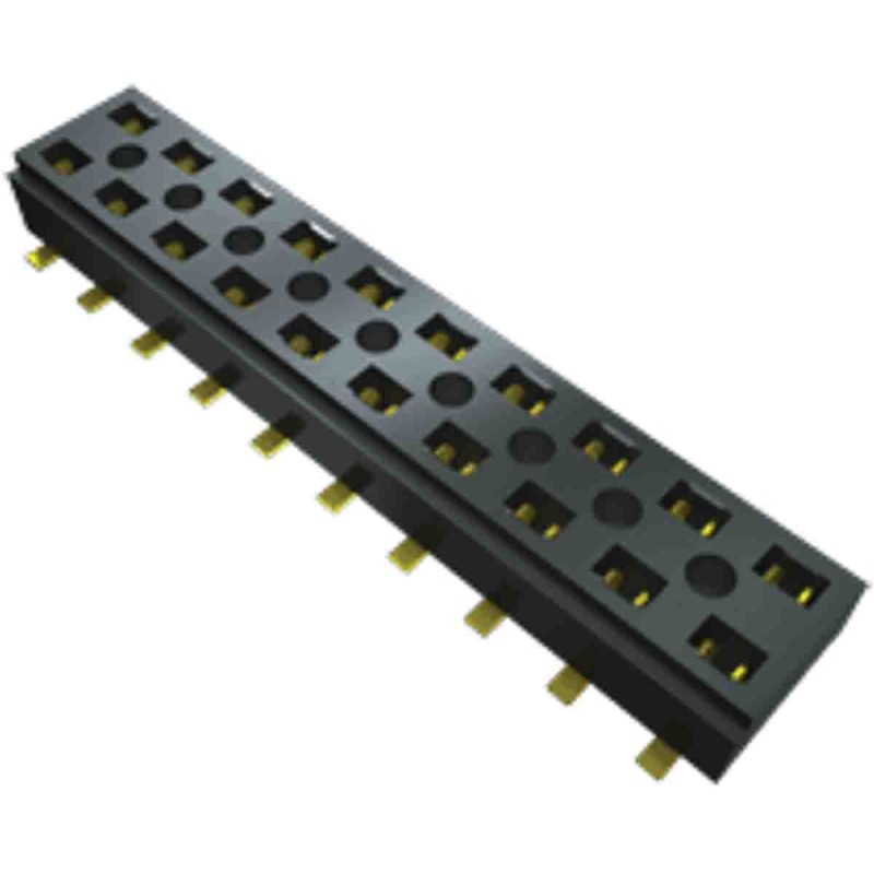 1 pcs - Samtec CLT Series Vertical Surface Mount PCB Socket, 40-Contact, 2-Row, 2mm Pitch, Solder Termination