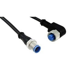 25 pcs - TE Connectivity Right Angle Female 5 way M12 to Straight Male 5 way M12 Sensor Actuator Cable, 1.5m
