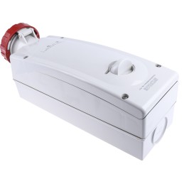 1 pcs - Scame Switchable IP67 Industrial Interlock Socket 3PN+E, Earthing Position 6h, 63A, 415 V