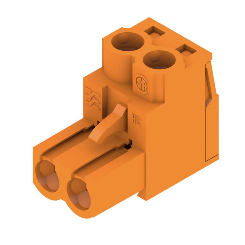 5 pcs - Weidmuller 5.08mm Pitch 2 Way Right Angle Pluggable Terminal Block, Plug, Through Hole, Screw Termination