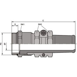 5 pcs - Lapp SKINDICHT Series Metallic Nickel Plated Brass Cable Gland, PG36 Thread, 30mm Min, 33mm Max, IP65