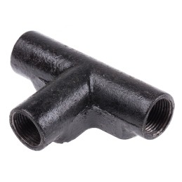 5 pcs - RS PRO Inspection Tee, Conduit Fitting, 20mm Nominal Size, Steel, Black