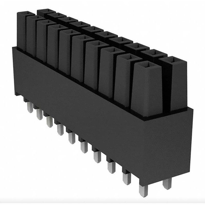 1 pcs - Samtec IPS1 Series Right Angle Through Hole Mount PCB Socket, 40-Contact, 2-Row, 2.54mm Pitch, Solder Termination