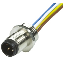 1 pcs - Brad from Molex Straight Male 4 way M12 to Unterminated Sensor Actuator Cable, 300mm