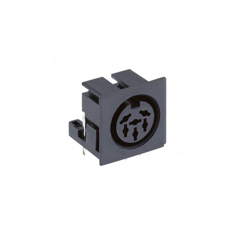 5 pcs - Lumberg 5 Pole Right Angle Din Socket, DIN 41524, 4A, 24 V ac, Plug-In, Female, PCB Mount