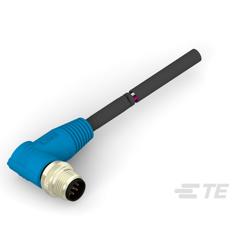 1 pcs - TE Connectivity Right Angle Male 8 way M12 to Unterminated Sensor Actuator Cable, 500mm