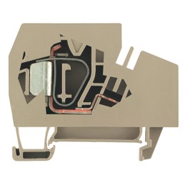 5 pcs - Weidmuller Z Series Dark Beige Feed Through Terminal Block, Single-Level, Clamp Termination