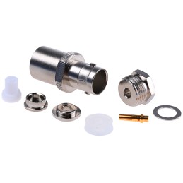 1 pcs - Telegartner, jack Cable Mount BNC Connector, 50Ω, Clamp Termination, Straight Body