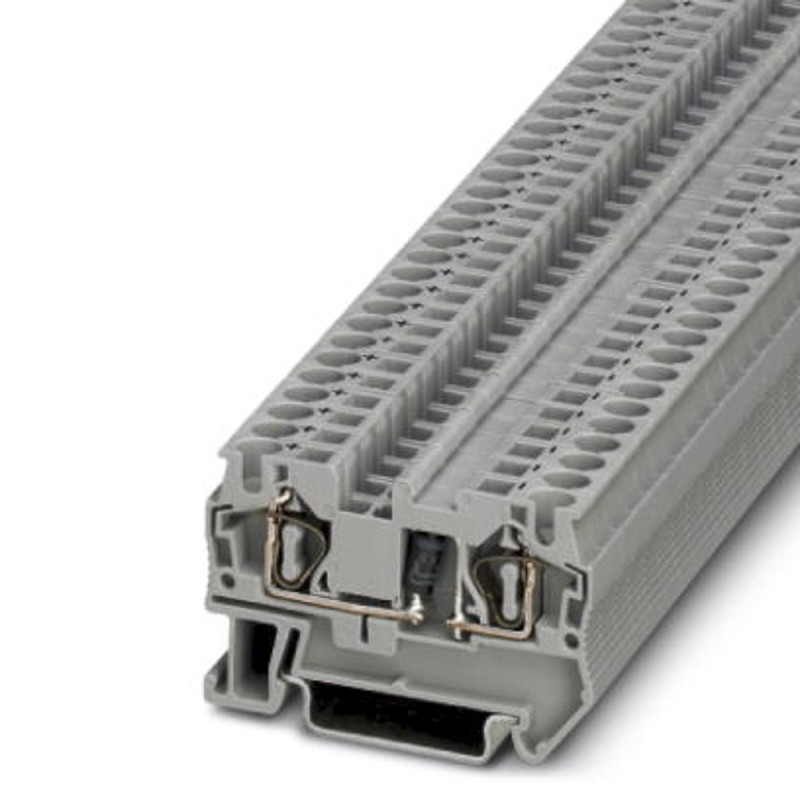 5 pcs - Phoenix Contact ST 4-DIO 1N 5408/L-R Series Grey DIN Rail Terminal Block, Single-Level, Spring Clamp Termination