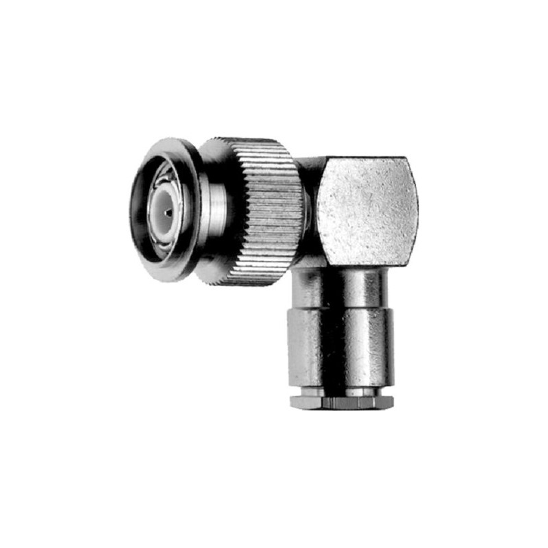 1 pcs - Telegartner, Plug Cable Mount TNC Connector, 50Ω, Clamp Termination, Right Angle Body