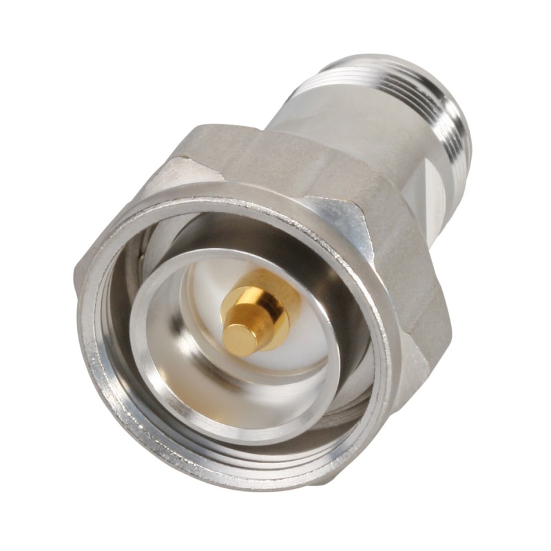 1 pcs - Huber+Suhner Straight 50Ω Coaxial Adapter 4.3-10 Socket to 7/16 Plug 6GHz