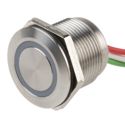 12 pcs - RS PRO Capacitive Switch Momentary NO,Illuminated, Red, IP68 Brass