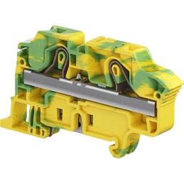 5 pcs - Entrelec ZK10 Series Green, Yellow Standard Din Rail Terminal, 10mm², Single-Level, Spring Clamp Termination