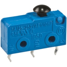 1 pcs - Marquardt Mushroom Shaped Micro Switch, PCB Terminal, 5 A @ 250 V ac, SP-CO, IP00, IP40