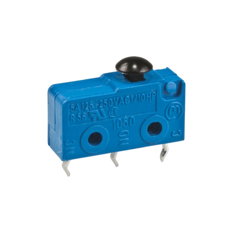 1 pcs - Marquardt Mushroom Shaped Micro Switch, PCB Terminal, 5 A @ 250 V ac, SP-CO, IP00, IP40