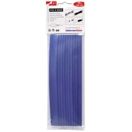 10 pcs - HellermannTyton Heat Shrink Tubing, Blue 12mm Sleeve Dia. x 200mm Length 3:1 Ratio, HIS-3 BAG Series