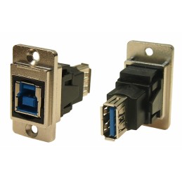 1 pcs - RS PRO Straight, Panel Mount, Socket to Socket Type B to A 3.0 USB Connector