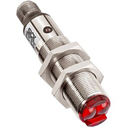 1 pcs - Sick Background Suppression Photoelectric Sensor, Barrel Sensor, 25 mm - 140 mm Detection Range