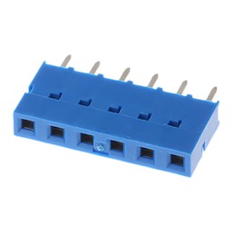 5 pcs - Amphenol Communications Solutions Dubox Series Straight Through Hole Mount PCB Socket, 6-Contact, 1-Row, 2.54mm Pitch,
