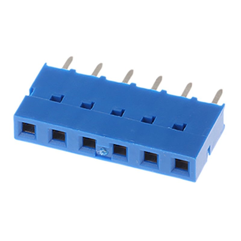 5 pcs - Amphenol Communications Solutions Dubox Series Straight Through Hole Mount PCB Socket, 6-Contact, 1-Row, 2.54mm Pitch,