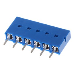 5 pcs - Amphenol Communications Solutions Dubox Series Straight Through Hole Mount PCB Socket, 6-Contact, 1-Row, 2.54mm Pitch,