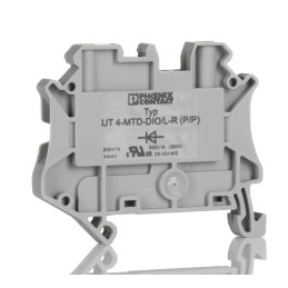 1 pcs - Phoenix Contact UT 4-DIO/L-R Series Grey Feed Through Terminal Block, 4mm², Single-Level, Screw Termination
