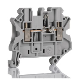 1 pcs - Phoenix Contact UT 4-DIO/L-R Series Grey Feed Through Terminal Block, 4mm², Single-Level, Screw Termination