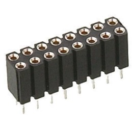 5 pcs - Preci-Dip 803 Series Straight PCB Mount PCB Socket, 10-Contact, 2-Row, 2.54mm Pitch, Solder Termination