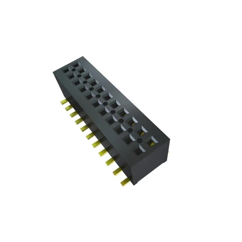 5 pcs - Samtec MLE Series Right Angle Surface Mount PCB Socket, 10-Contact, 2-Row, 1mm Pitch, Solder Termination