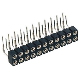 5 pcs - Preci-Dip 499 Series Right Angle PCB Mount PCB Socket, 20-Contact, 2-Row, 2.54mm Pitch, Solder Termination